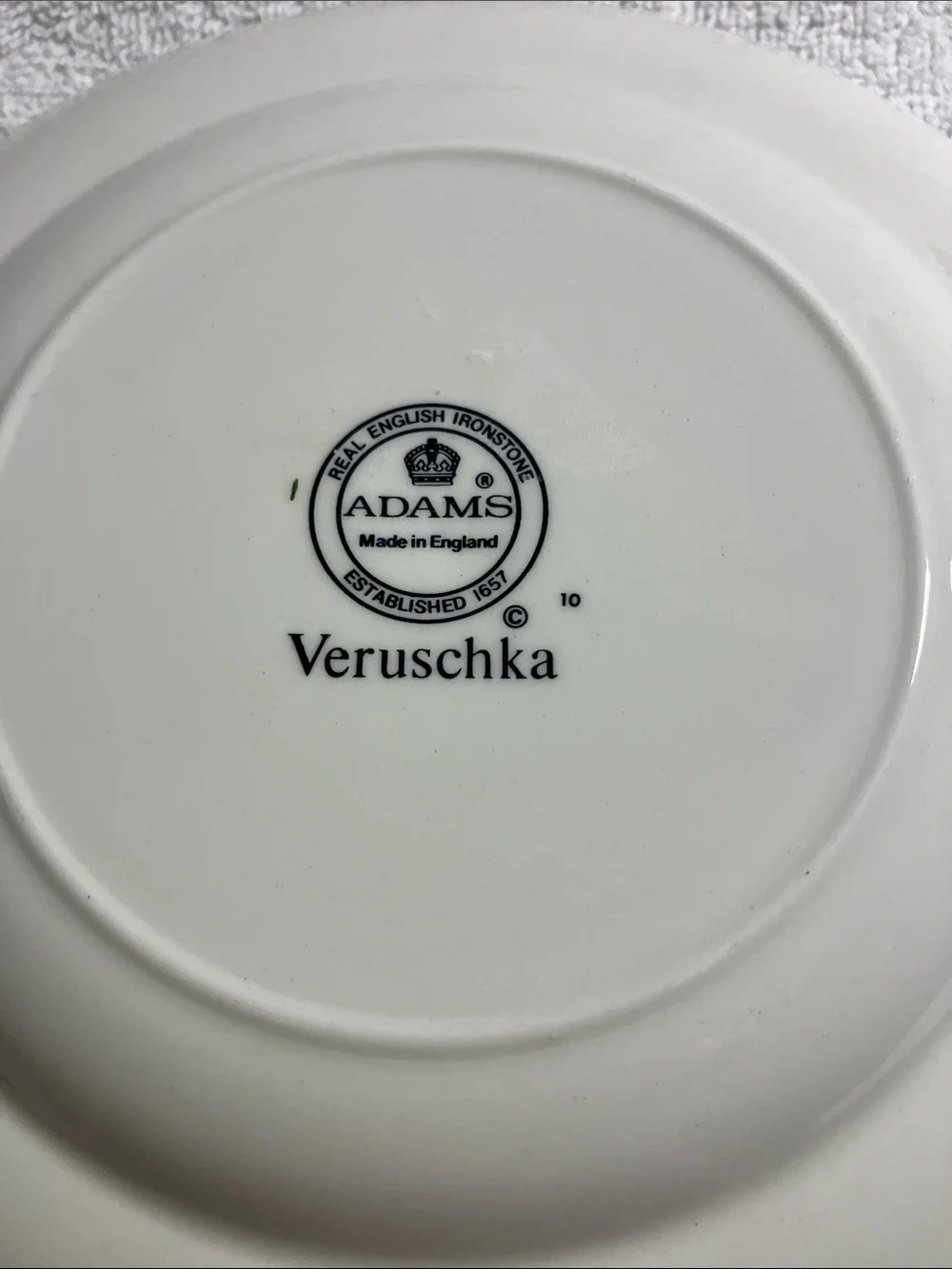 2 Veruschka by Adams White Salad Plates with Blue, Red & Green Floral Border